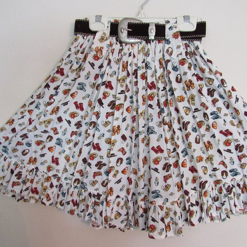 Desert West Short Rayon Crinkle Look Western Skirt